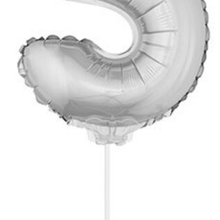Folie opblaascijfer 5 Zilver