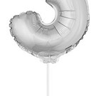 Folie opblaascijfer 3 Zilver