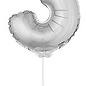 Folie opblaascijfer 3 Zilver