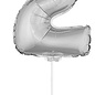 Folie opblaascijfer 2 Zilver