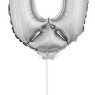 Folie opblaascijfer 0 Zilver