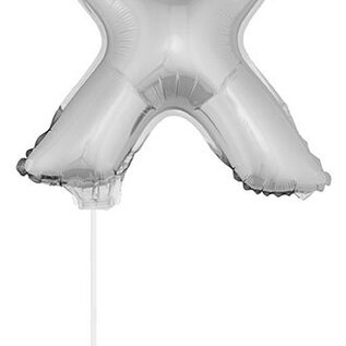 Folie ballon letter X Zilver