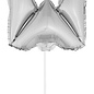Folie ballon letter W Zilver
