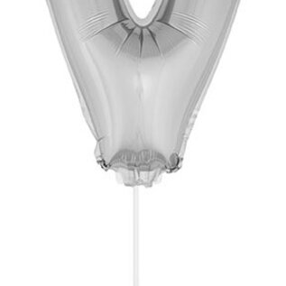 Folie ballon letter V Zilver