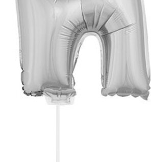 Folie ballon letter N Zilver