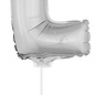 Folie ballon letter L Zilver