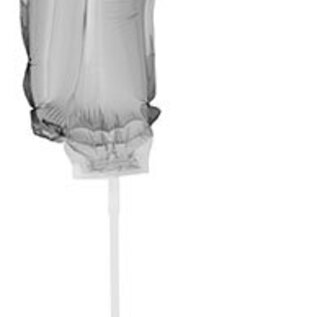 Folie ballon letter F Zilver
