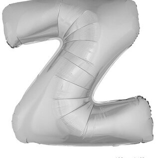 Grote folie ballon letter Z Zilver