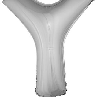 Grote folie ballon letter Y Zilver
