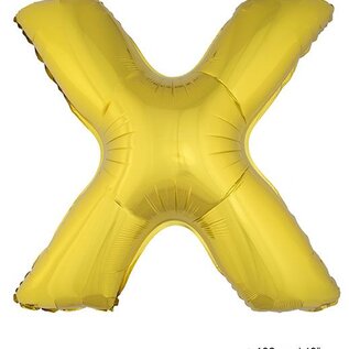 Grote folie ballon letter X Goud