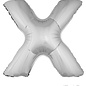 Grote folie ballon letter X Zilver