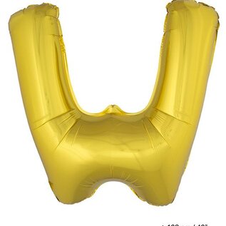 Grote folie ballon letter W Goud