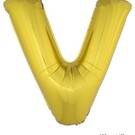 Grote folie ballon letter V Goud