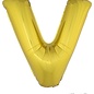 Grote folie ballon letter V Goud