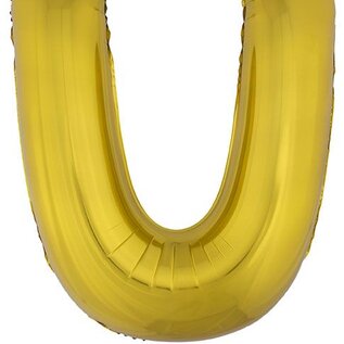 Grote folie ballon letter U Goud
