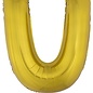 Grote folie ballon letter U Goud
