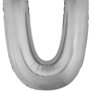 Grote folie ballon letter U Zilver