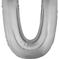 Grote folie ballon letter U Zilver
