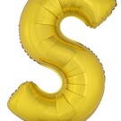 Grote folie ballon letter S Goud