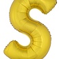Grote folie ballon letter S Goud