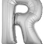 Grote folie ballon letter R Zilver