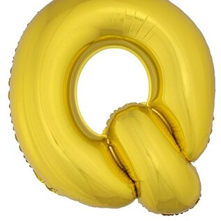 Grote folie ballon letter Q Goud