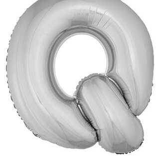 Grote folie ballon letter Q Zilver