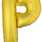 Grote folie ballon letter P Goud