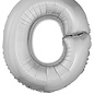 Grote folie ballon letter O Zilver