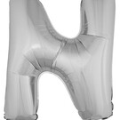 Grote folie ballon letter N Zilver
