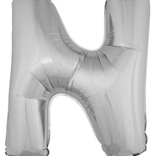 Grote folie ballon letter N Zilver