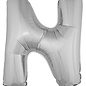 Grote folie ballon letter N Zilver