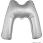 Grote folie ballon letter M Zilver