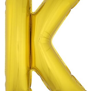 Grote folie ballon letter K Goud