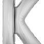 Grote folie ballon letter K Zilver