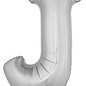 Grote folie ballon letter J Zilver