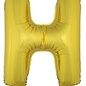 Grote folie ballon letter H Goud