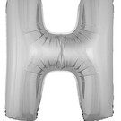 Grote folie ballon letter H Zilver