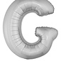 Grote folie ballon letter G Zilver