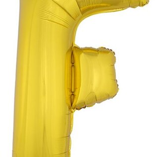 Grote folie ballon letter F Goud