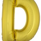 Grote folie ballon letter D Goud