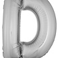 Grote folie ballon letter D Zilver