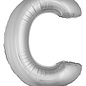 Grote folie ballon letter C Zilver