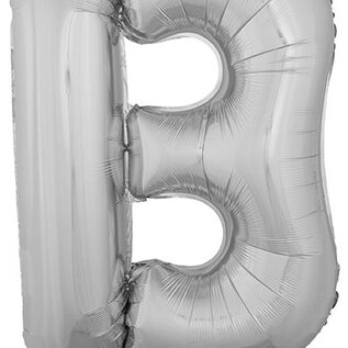 Grote folie ballon letter B Zilver