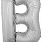 Grote folie ballon letter B Zilver