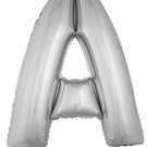 Grote folie ballon letter A Zilver