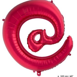 Grote folie ballon @-teken Rood