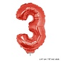 Folie cijferballon 3 Rood