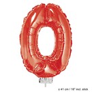 Folie cijferballon 0 Rood
