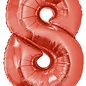 Grote folie cijferballon 8 Rood
